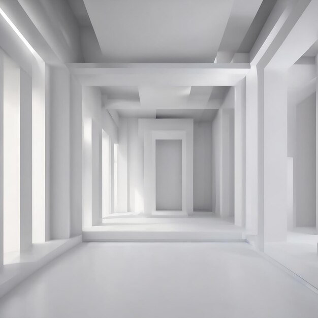 Eenvoudige witte abstracte architectonische achtergrond 3D rendering 3D