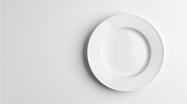 Eenvoudige witte ronde plaat op achtergrond