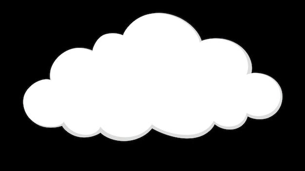 Eenvoudige witte wolkenvorm op zwarte achtergrond