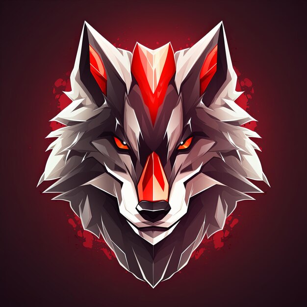 Foto eenvoudige wolf head logo vector stijl