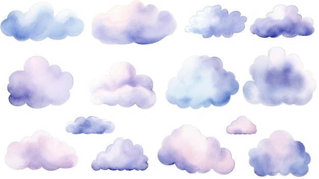 Eenvoudige wolkenverzameling in pastelkleuren gegenereerd door AI
