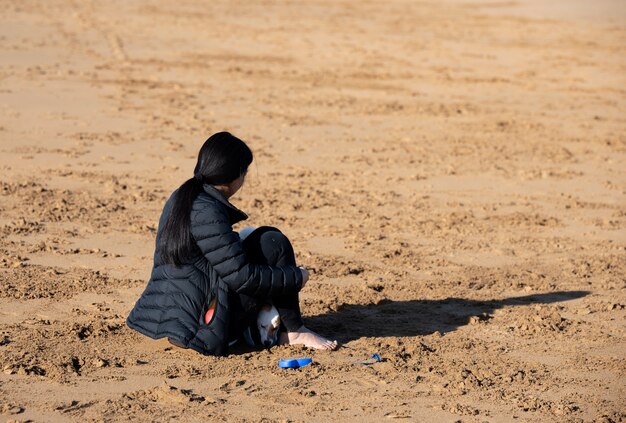 eenzaam op het strand