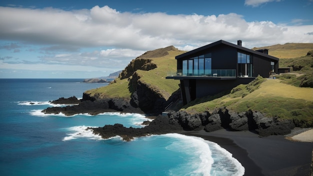 Eenzaamheid in het paradijs Een tropisch zwart strandpanorama