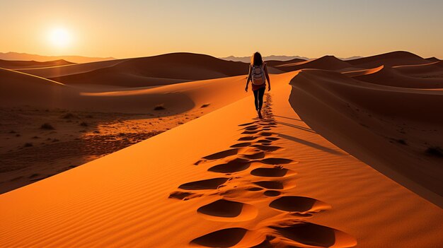 Foto eenzaamheid in het zand generatieve ai