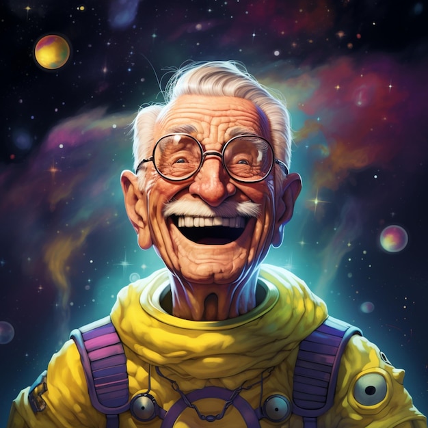 Foto eenzame opa in de ruimte