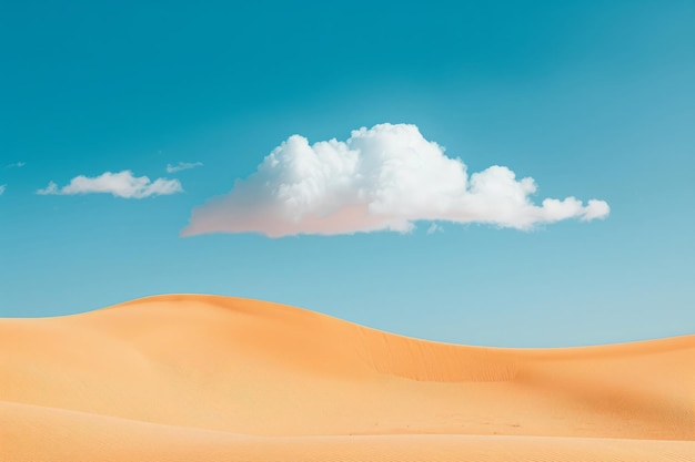 Eenzame wolk boven een zandduin in de woestijn