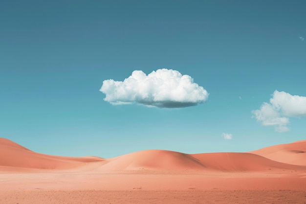 Eenzame wolk boven een zandduin in de woestijn