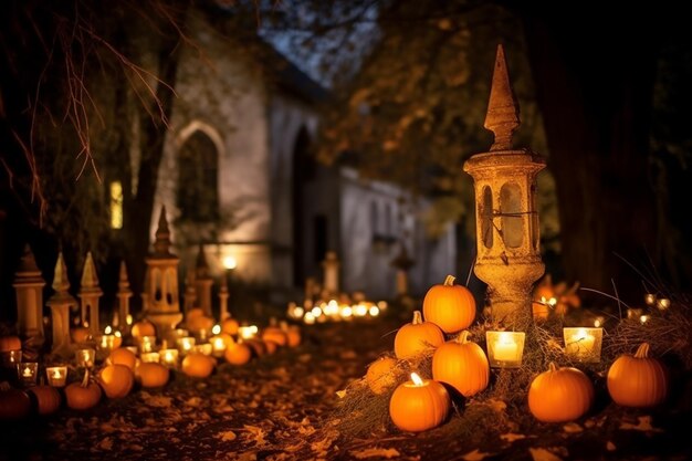 Eerie Churchyard Glow Pumpkin Candles