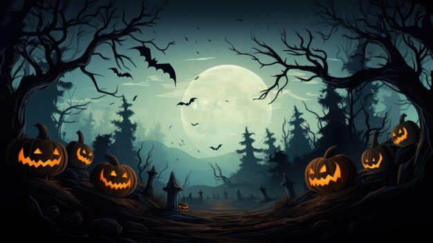 Photo eerie halloween background featuring room for text