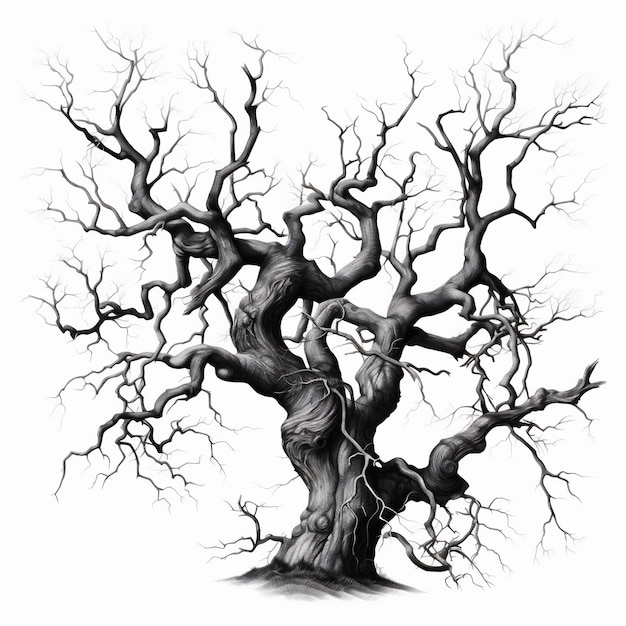 Eerie and intricate tree branches forming gnarled patterns ideal for halloween and gothic themes