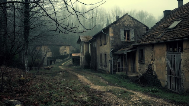 The eerie silence of a once bustling village now abandoned as the land can no longer sustain its