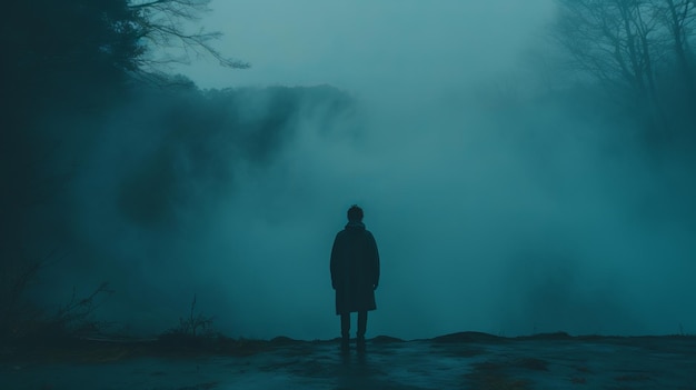 Странно реалистичная синяя туманность - драматическая и интригующая сцена
