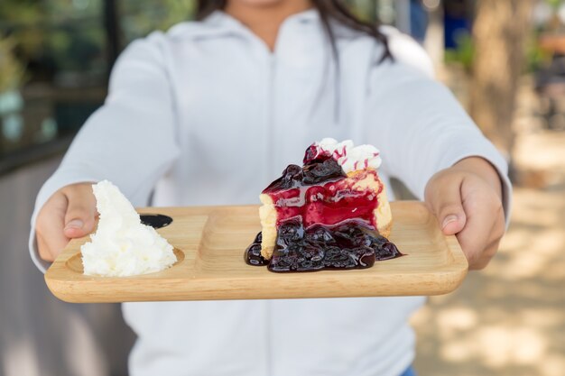 Foto eet blueberry cheesecake