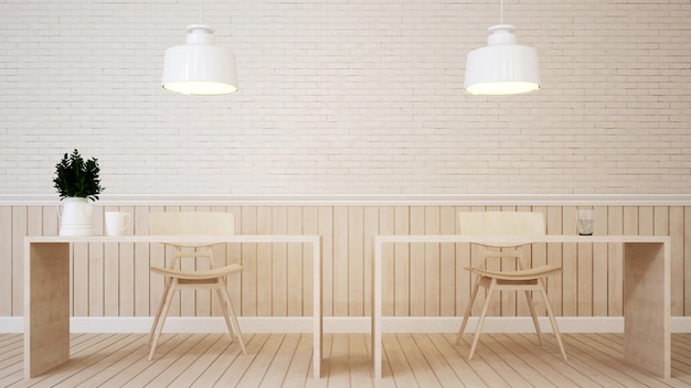 Eetgedeelte in coffeeshop of thuis - 3d-rendering