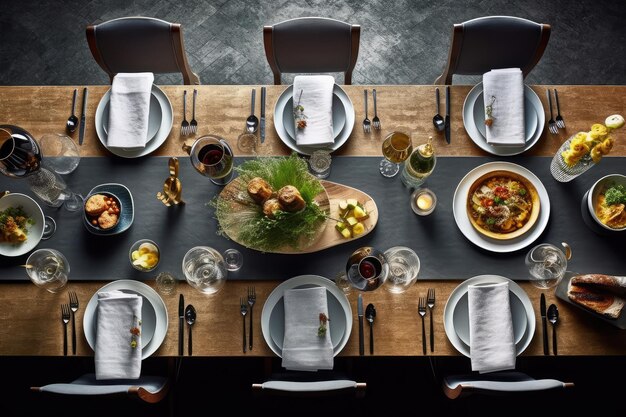 eettafel eenvoudig versierd meubilair professioneel reclame voedselfotografie