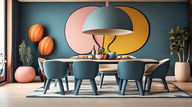 Foto eettafel in een modern interieur