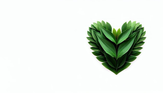 Eeuwige bladeren gevormd hart op witte achtergrond Generatieve AI