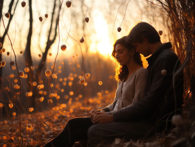 Eeuwige omhelzing Een boeiende foto van een persoon die diepe liefde ervaart op Valentijnsdag