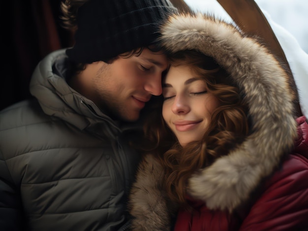 Eeuwige omhelzing Een boeiende foto van een persoon die diepe liefde ervaart op Valentijnsdag