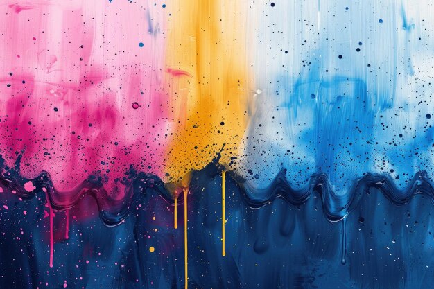 The effect of colored ink splashing and dripping