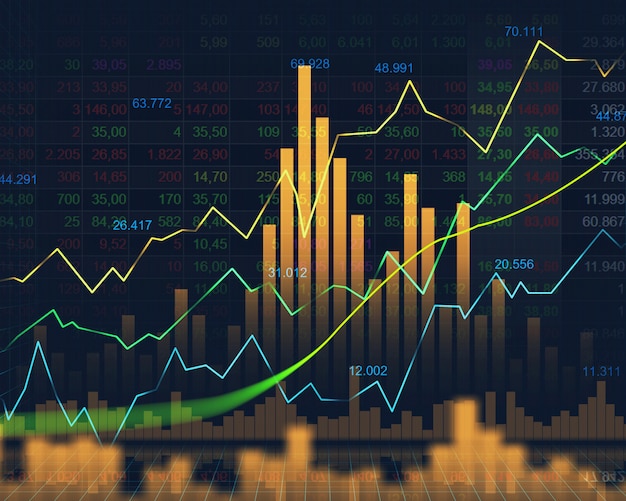 Effectenbeurs of forex handelgrafiek in grafisch concept