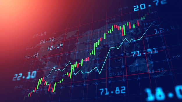 Effectenbeurs of forex handelgrafiek in grafisch concept