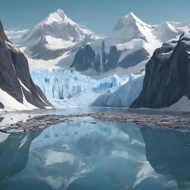 Photo effects of climate change melting glaciers