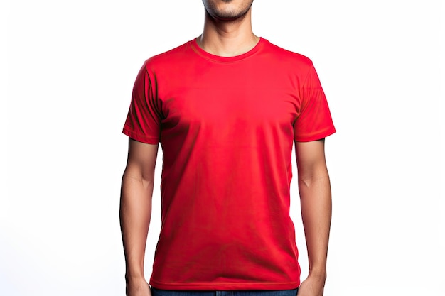 Effen rood T-shirtmodel voor schone en stijlvolle ontwerpen