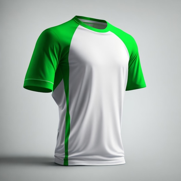 Effen wit groen t-shirt mockup ontwerp AI gegenereerd