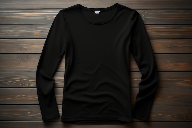 Effen zwart dames39s T-shirt voor mockup-doeleinden AI
