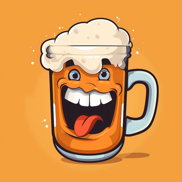 Foto effervescent cheers flat design icon una tazza di birra con schiuma