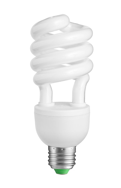 Efficient compact fluorescent light bulb Isolated on white