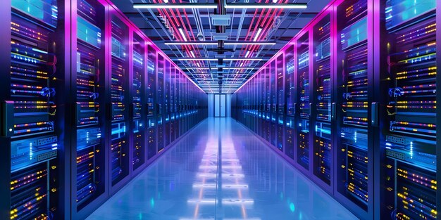 efficient data center setup with organized cabling switch panel and network infrastructure concept data center efficiency organized cabling switch panel network infrastructure efficient setup