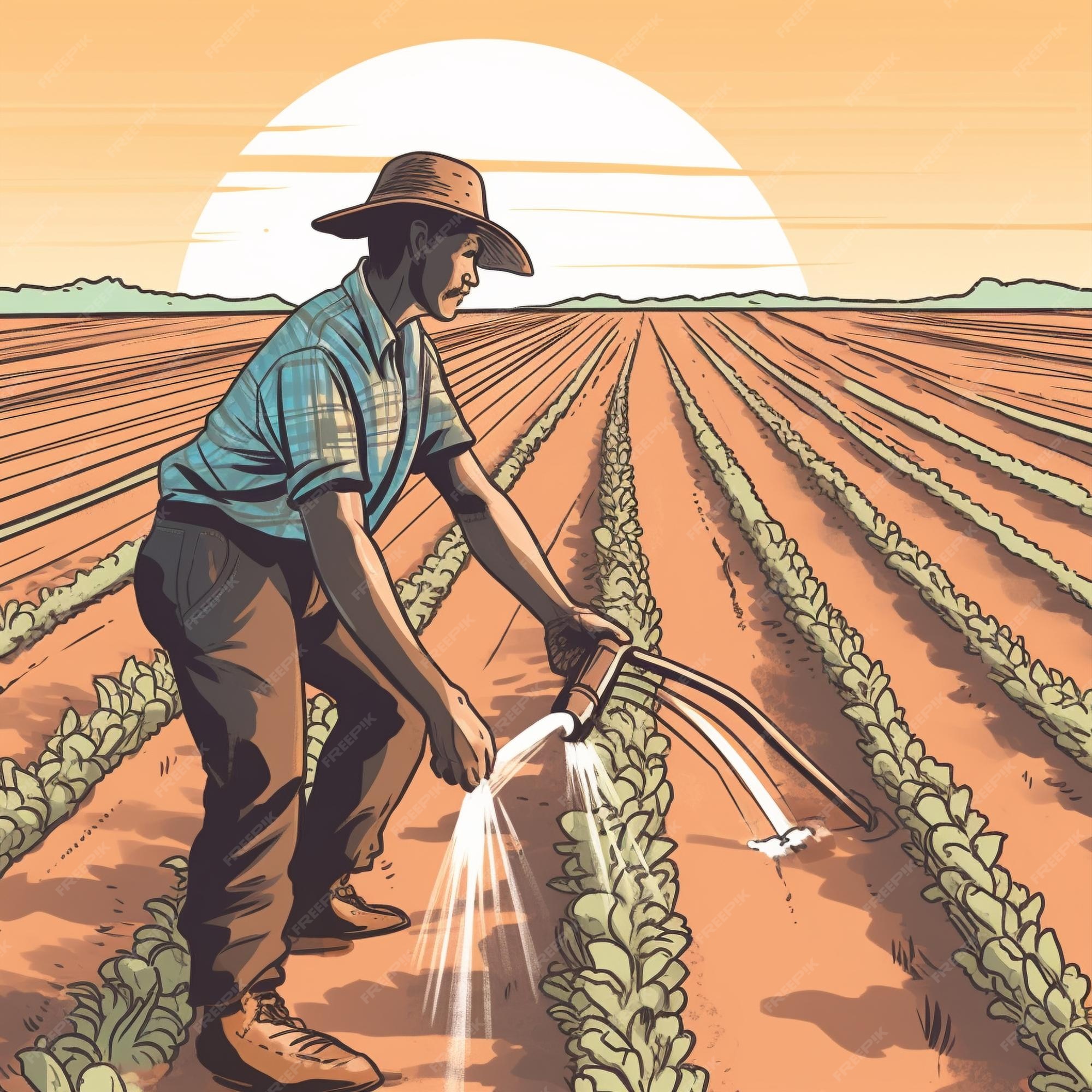Premium AI Image Efficient irrigation in sustainable agriculture drip