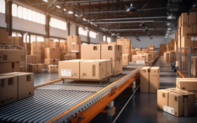 Efficient warehouse operations with packages on a conveyor belt