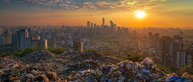 Photo efficient waste segregation methods urban composting renewable energy sources paperless initiatives photography sunlight hdr effect tracking shot view