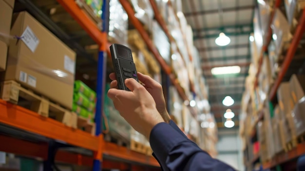 Efficiënte voorraadbeheersing Warehouse Manager maakt gebruik van beheerssoftware en scanner voor leveringscontrole