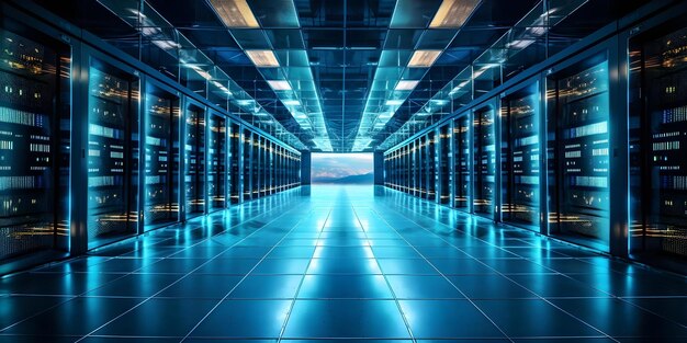 efficiently digitalizing information with data center technology for saas cloud computing web services concept data center technology saas cloud computing digitalization efficient processes