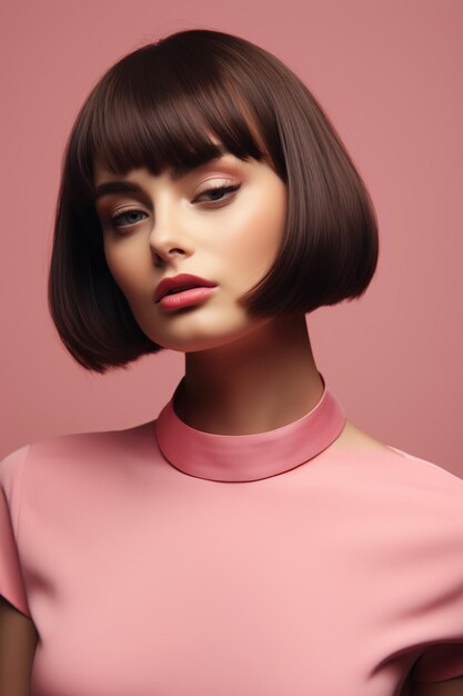 Effortless Elegance Celebrating National Hair Day with a Chic Bob and Stylish Attire