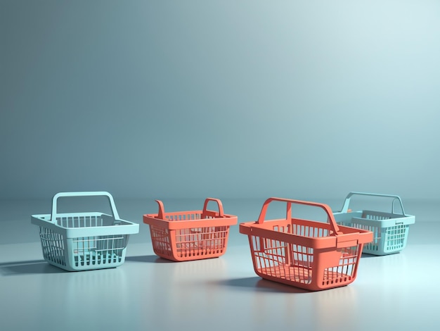 Photo effortless shopping empty baskets for online convenience