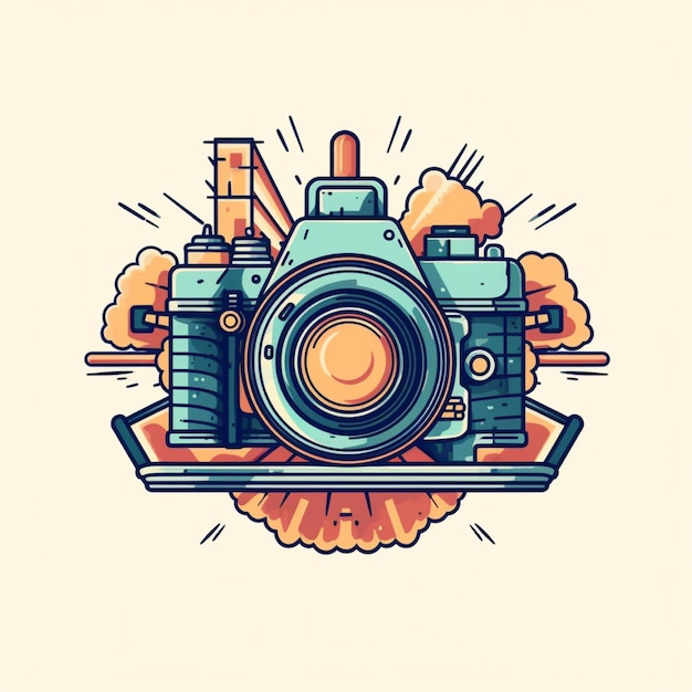 egale kleur camera logo vector