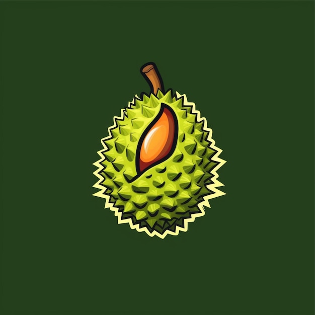 egale kleur durian fruit logo vector