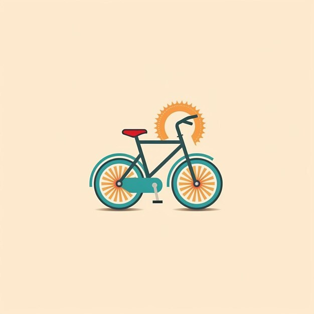 egale kleur fiets logo vector