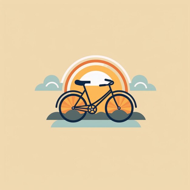 Foto egale kleur fiets logo vector