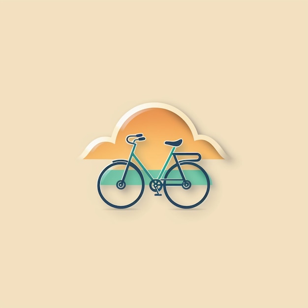 egale kleur fiets logo vector