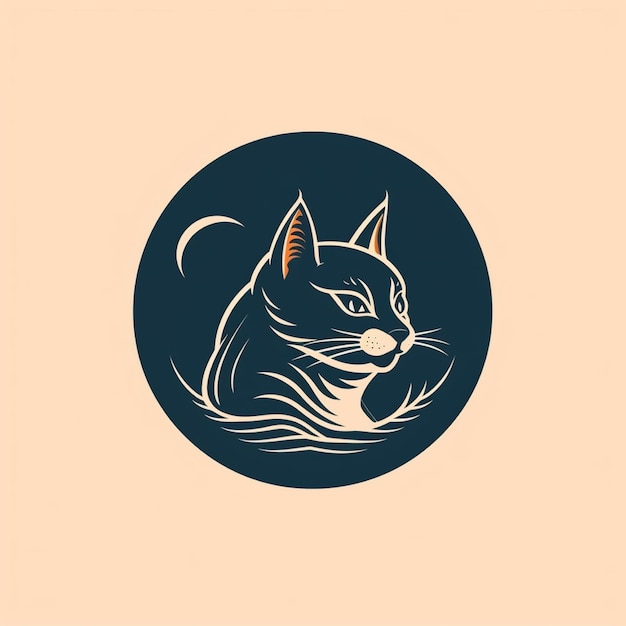 Foto egale kleur kat logo vector