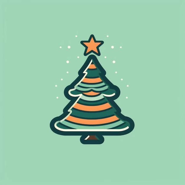 egale kleur kerstboom logo vector