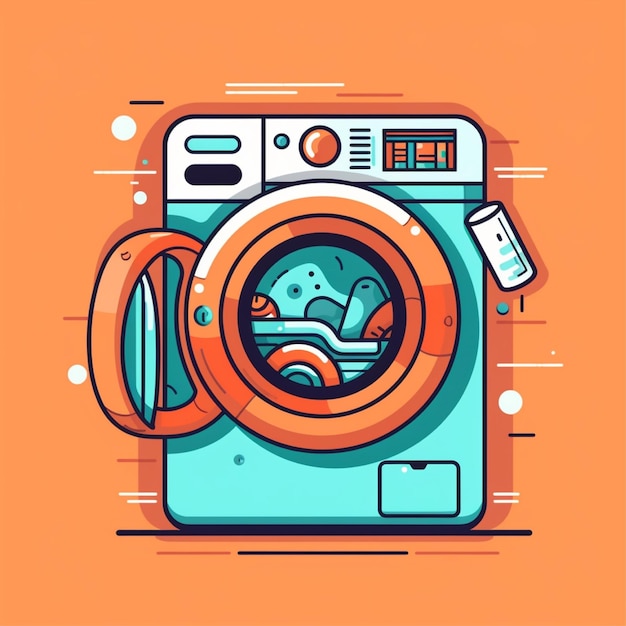 egale kleur kleding wasmachine logo vector