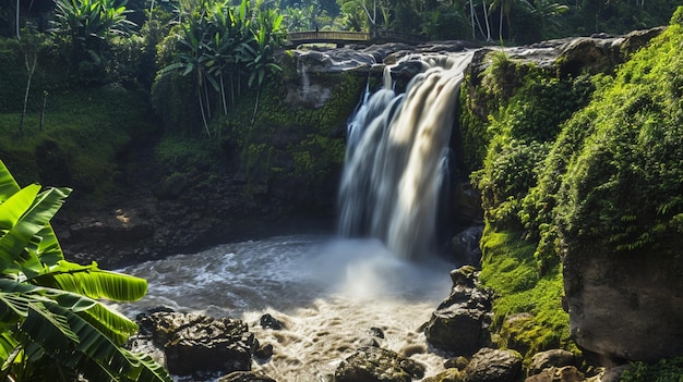 egenungan Waterfall on the Petanu River Kemenuh AI Generative