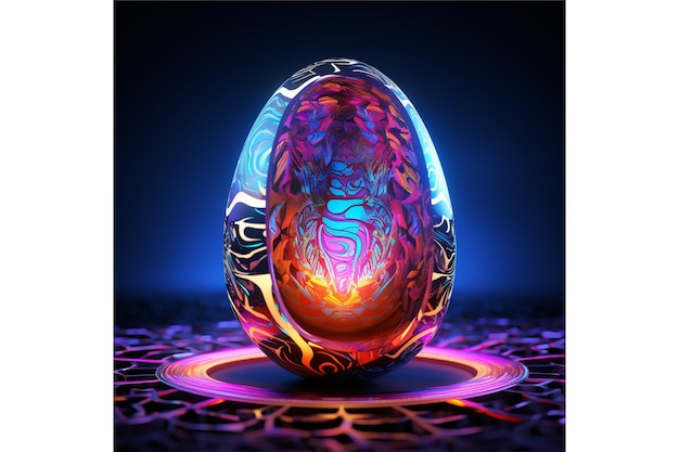 egg 3d neon